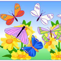 Розвиваюча гра: Розфарбуй метеликів