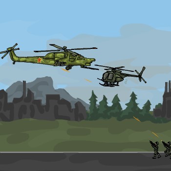 Гра Військовий Вертоліт проти армії солдатів
