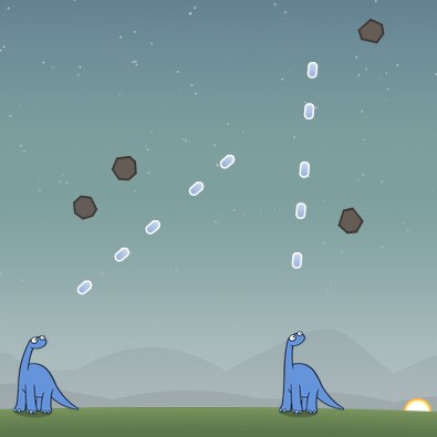 Гра Динозаври проти Астероїдів